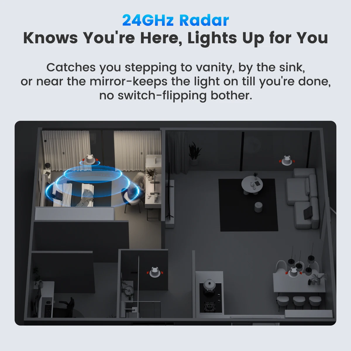 GIRIER 투야 스마트 지그비 인체 감지 센서 24GHz mmWave 레이더 감지 및 조명 센서 홈 어시스턴트 스마트 라이프 앱 연동