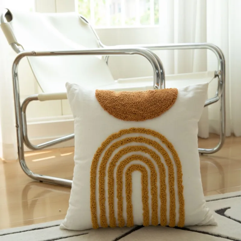 Boho Throw Cushion Cover 45x45 Jacquard Embroidery Tassel Square Headboard Pillowcase Home and Decoration Sofa Pillow Covers