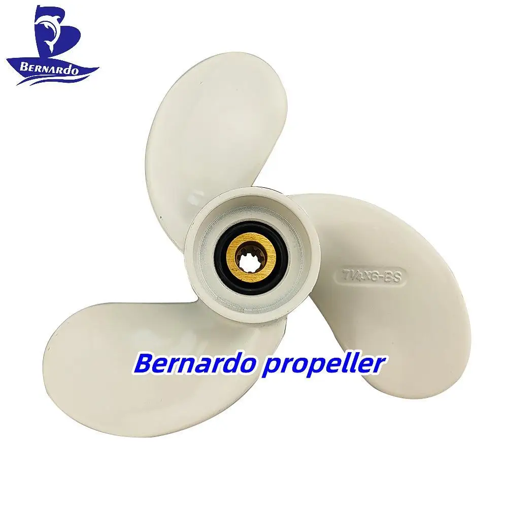 Bernardo Boat Propeller 7 1/4x6 Fit Yamaha Outboard Engines 2.5 3HP Aluminum Alloy Screw 3 Blade 9 Tooth Spline RH