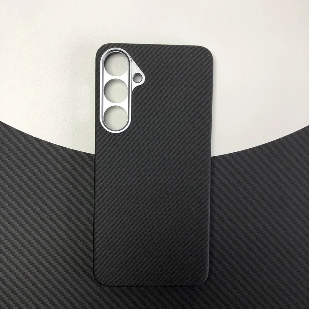 phone black case for Samsung Galaxy S24+  S24 Plus  Kevlar case real Aramid Carbon Fiber case Geometric Lightweight 02-06