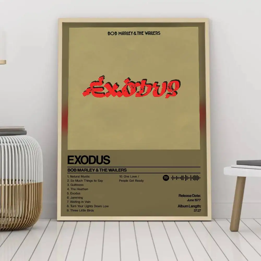 Exodus Bob Marley The Wailers Poster Arte autoadesiva Adesivo de papel à prova d'água Coffee House Bar Room