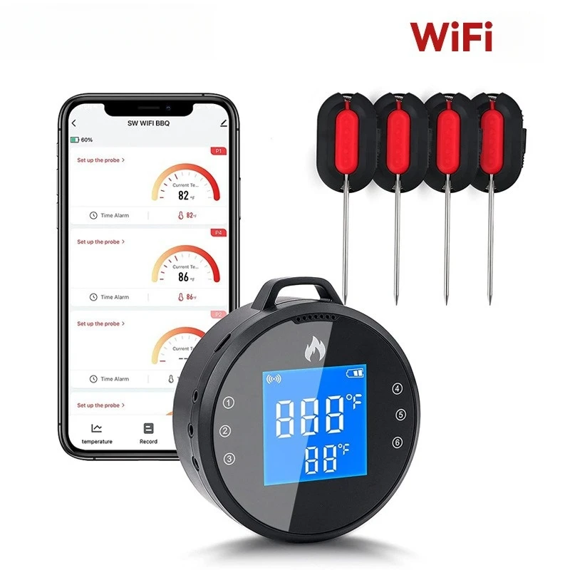 Bluetooth WIFI Kitchen Digital Thermometer With APP Probe Cooking BBQ Barbecue Meat Culinary Grill Food Tools Gadgets