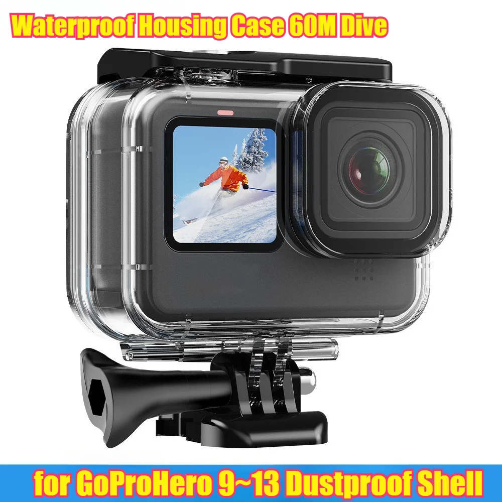 Waterproof Housing Case 60M Dive for GoProHero 9~13 Dustproof Shell with Quick-Release Lens  for Snorkeling/Surfing/Snow Sports
