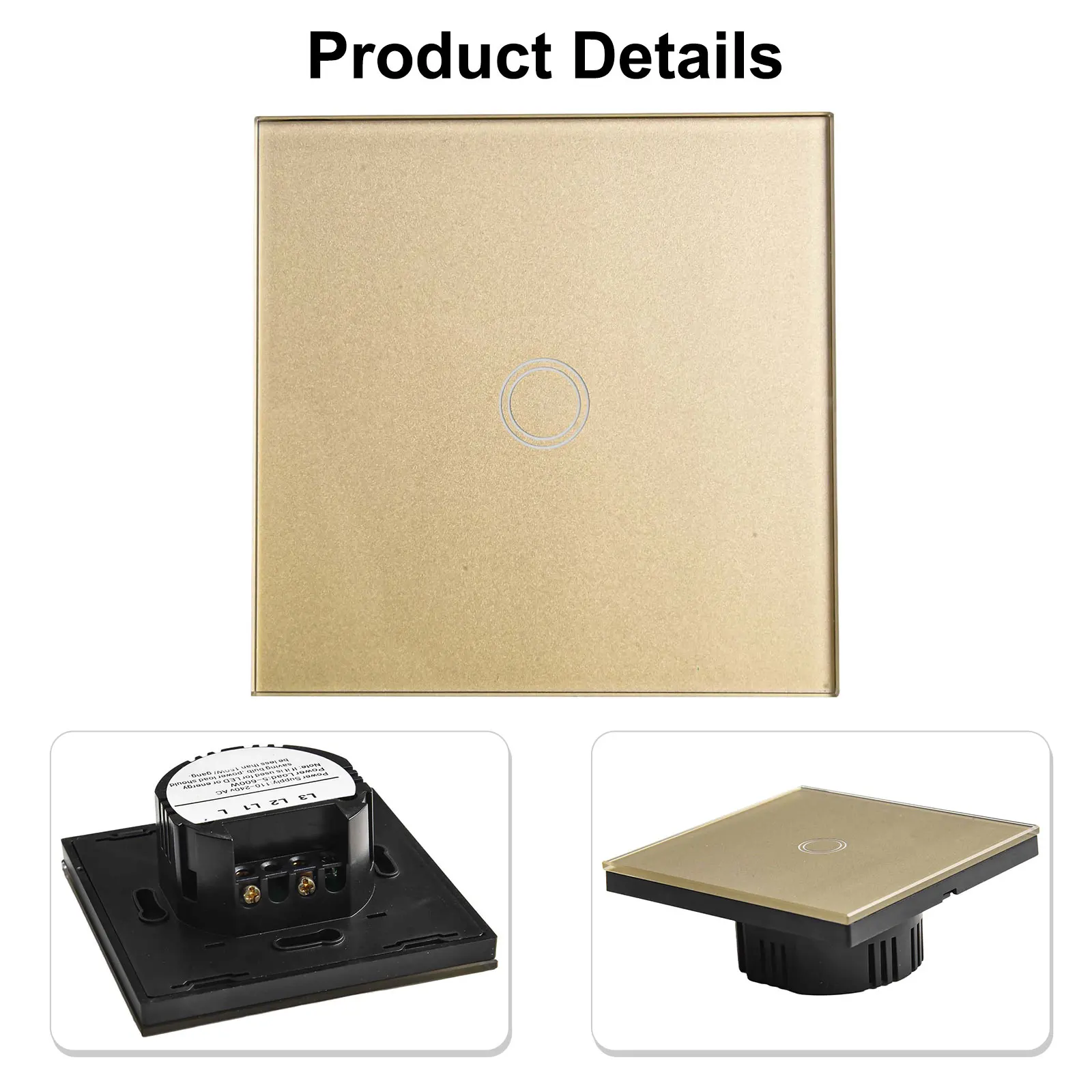 

High End Touch Light Switch for LED & Incandescent Bulbs 1 Gang Configuration with Safe Fireproof Materials and Elegant Design