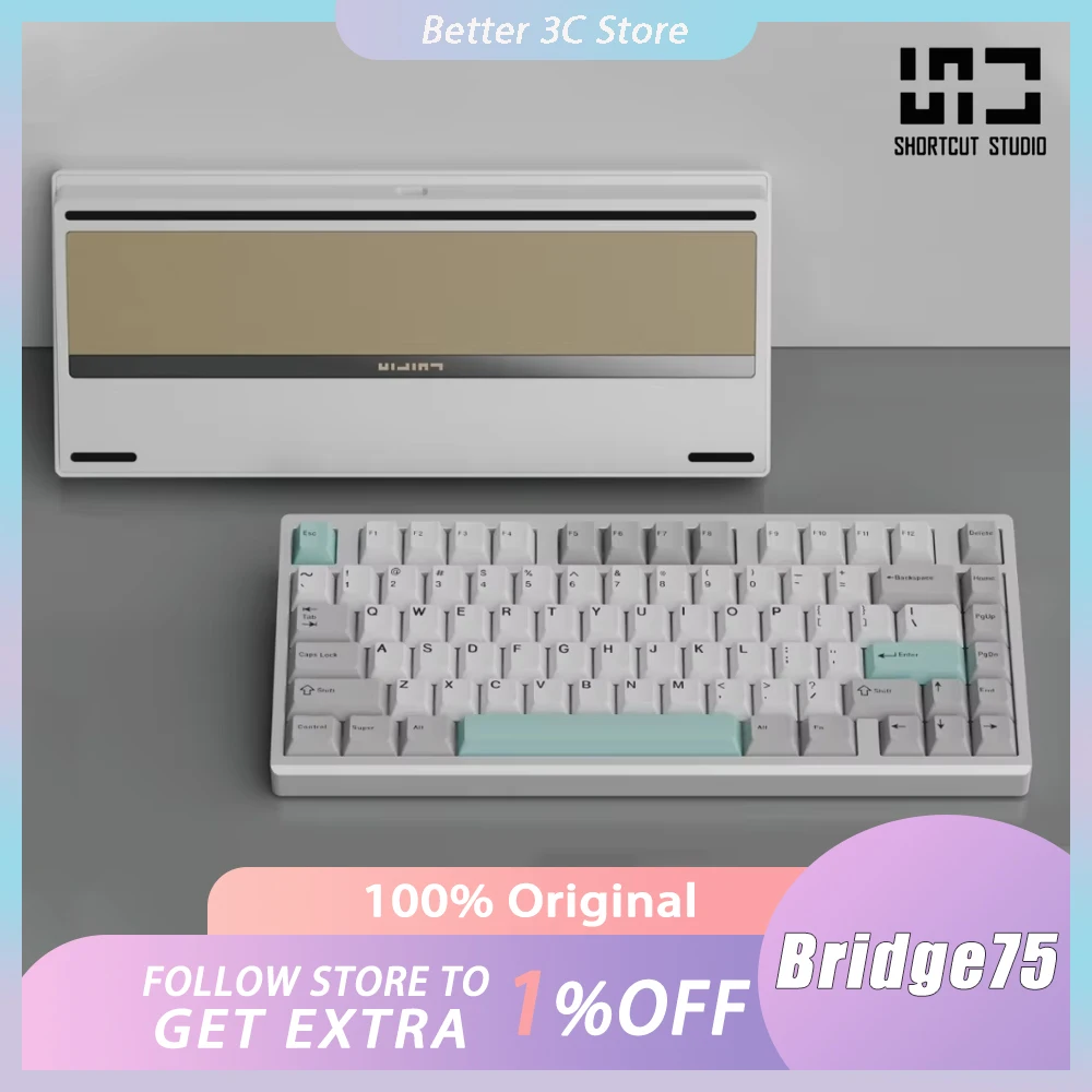 

Механическая клавиатура Shortcut Studio Bridge75 Max, алюминиевая 3-режимная беспроводная игровая клавиатура Bridge75, игровая клавиатура на заказ, подарок