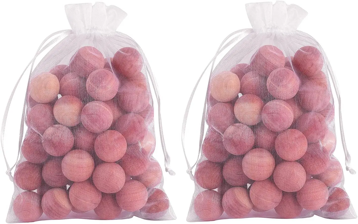 

Red Cedar Balls for Closets & Drawers, 60Pcs with 2 Satin Bags, Natural Moth Repellent