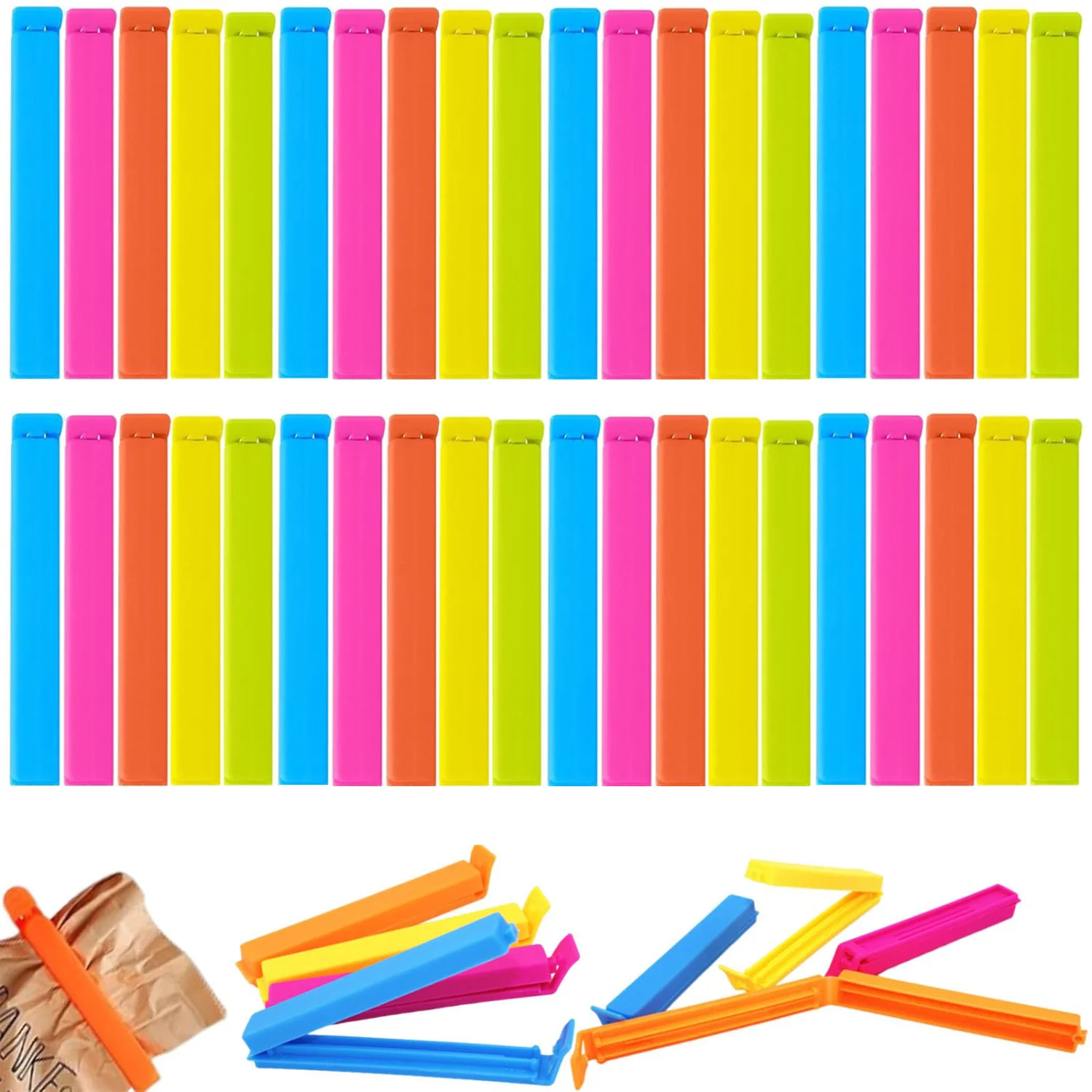 10-100 قطعة البلاستيك الغذاء مقاطع حقيبة السدادة المشبك المطبخ أداة المحمولة تخزين ختم مشبك عزل ل حقيبة ختم الملحقات #1