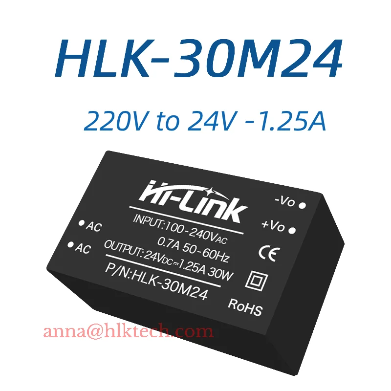 Hi-Link Бесплатная доставка 2 шт. Оригинальный 30M09 30M12 30M15 30M24 30 Вт модуль питания AC-DC Встроенная схема EMC сертифицирована