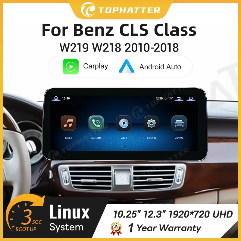 

10.2''12.3'' Linux Touch Screen Car Radio for Mercedes Benz CLS W219 W218 2010-2018 GPS With Carplay Android Auto Airplay Mirror