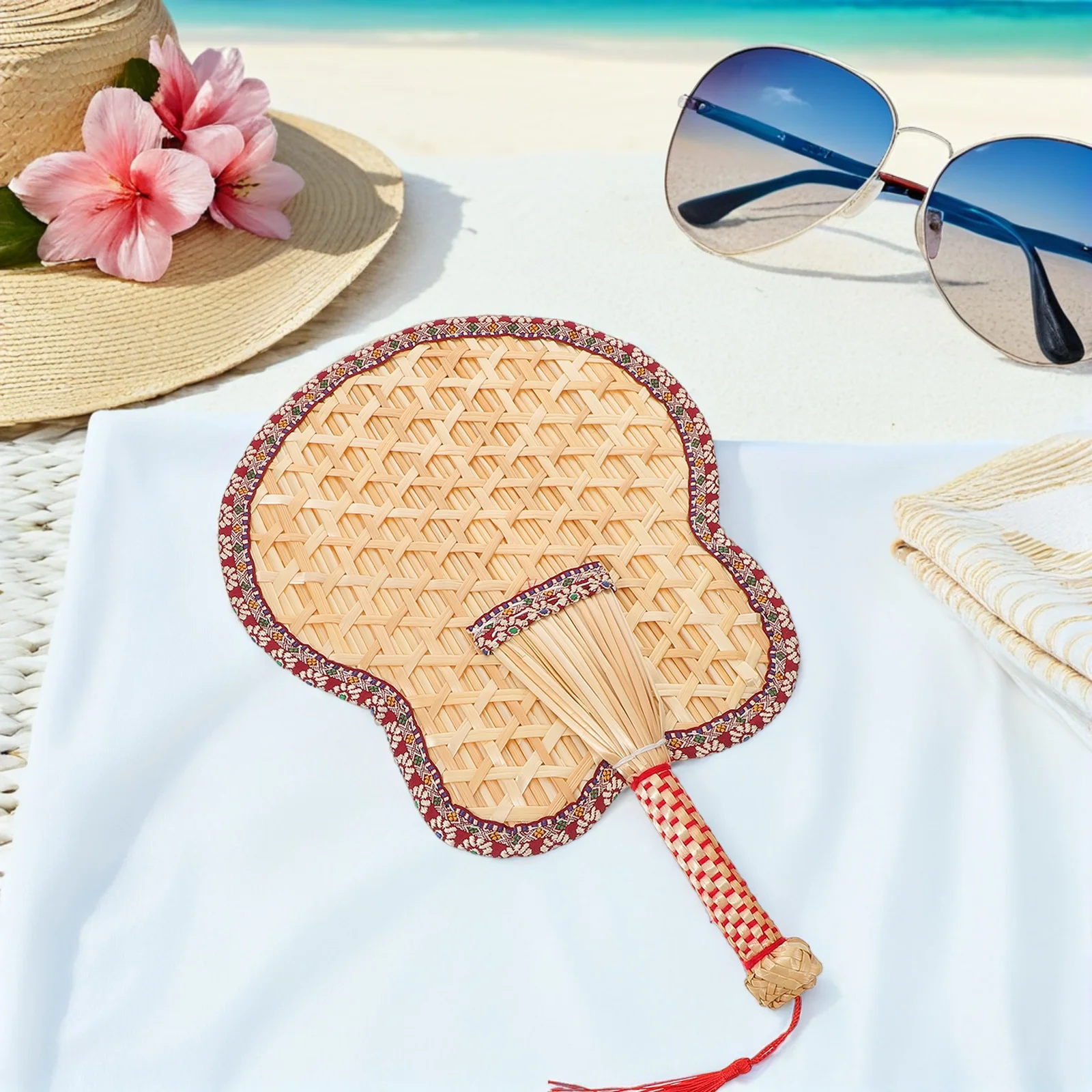 

Handmade Children's Sunflower Lightweight Handwoven Straw for Kids Natural Cooling Portable for Outdoor Travel Vintage Style