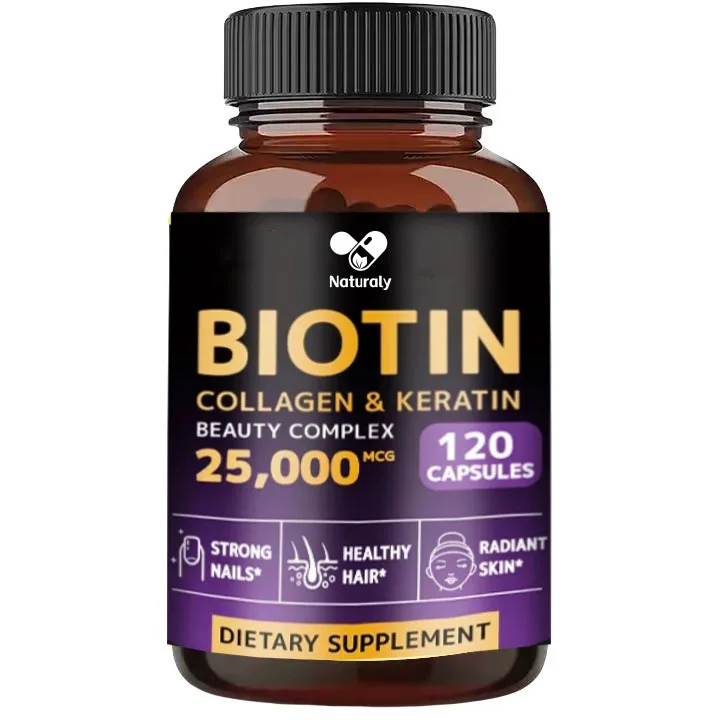 Biotin Softgels - Vitamin Supplement To Support Energy Metabolism and Healthy Hair, Skin and Nails, 25,000 Mcg, Fast Release