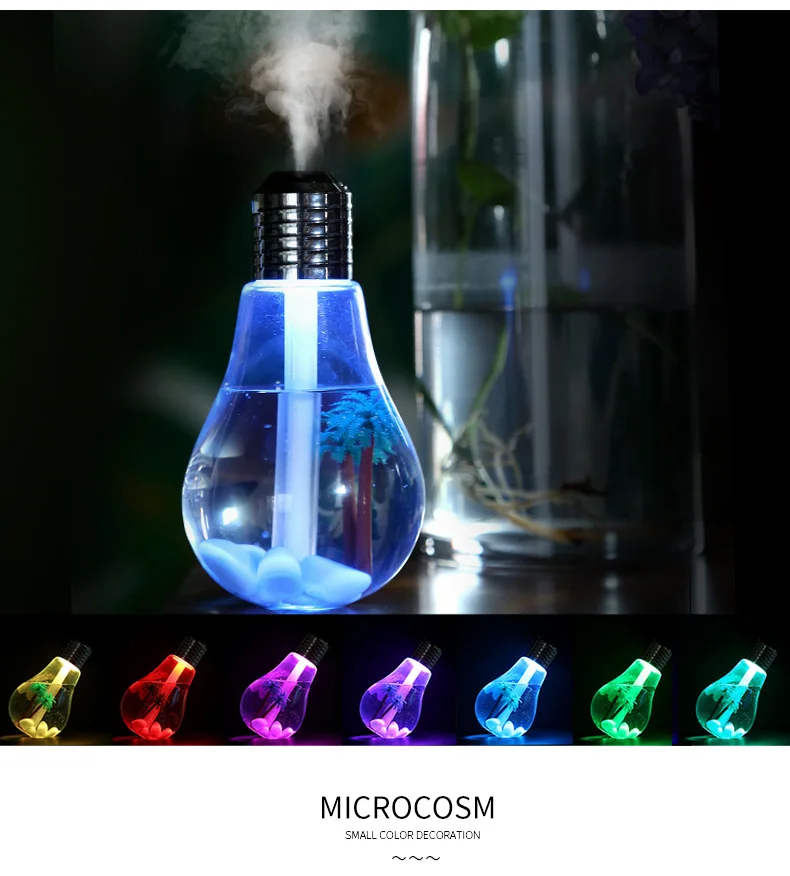 

New style bulb humidifier, small bedroom desktop air humidifier with ultra-fine mist output