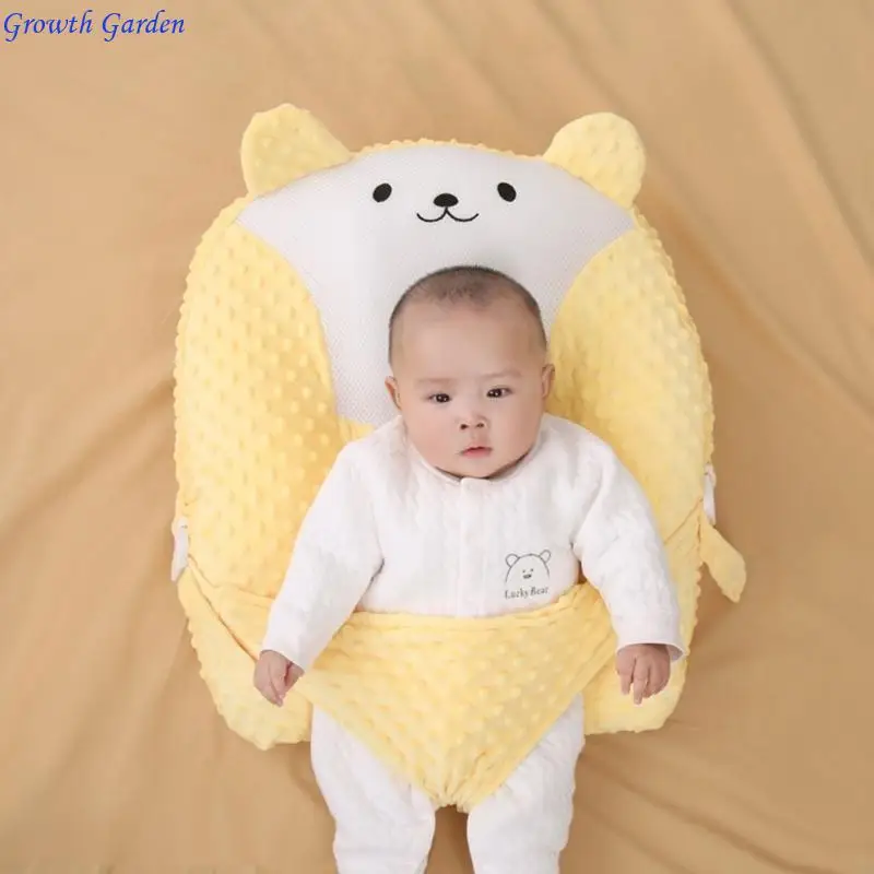 

Newborns Baby Support Pad Cartoon Comforting Doll Exhaust Pillow Offer Comfort and Gas Relief Feature Plush Fabric E65D