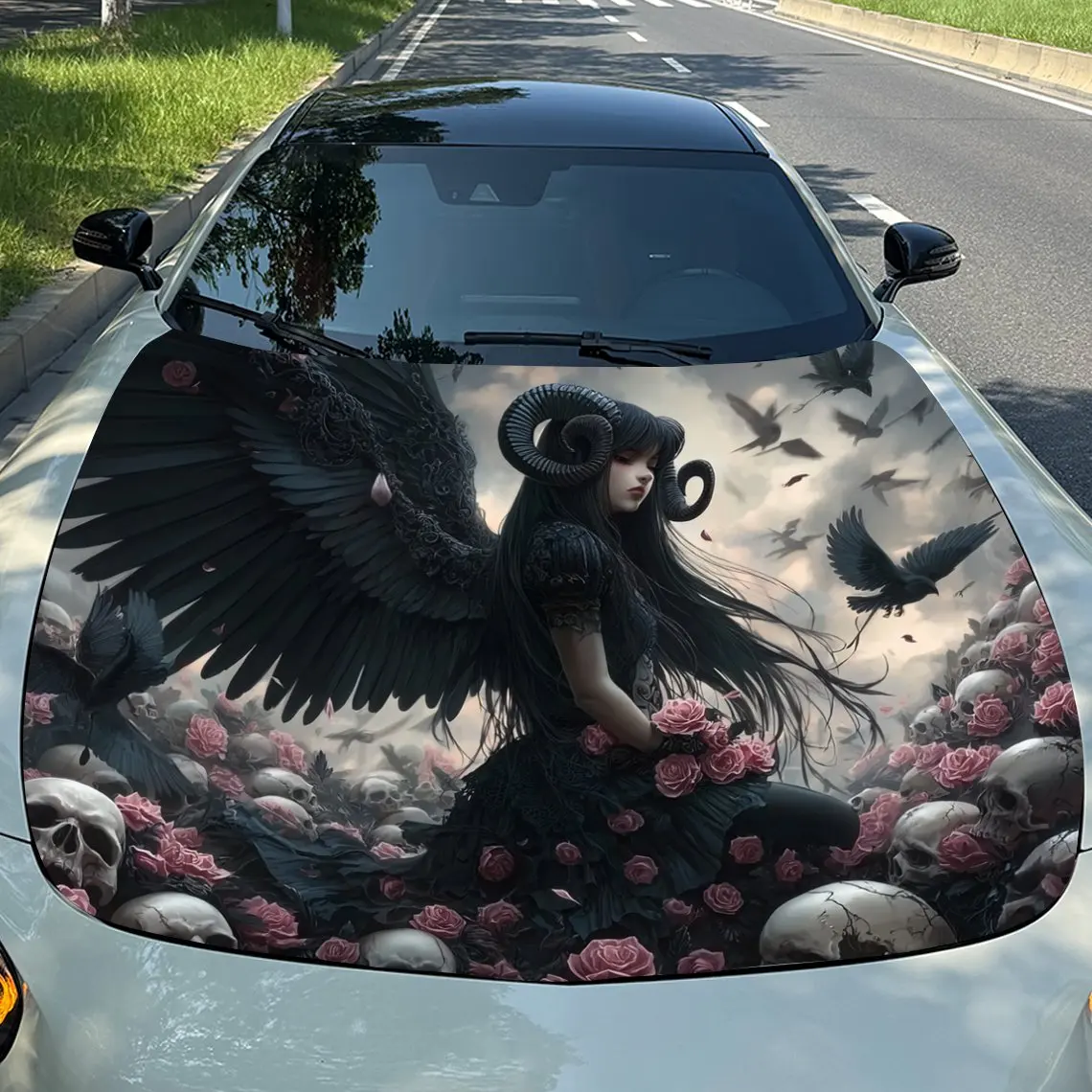 

Devil Girl Car Hood Stickers - Durable Self-Adhesive Vinyl Decals For Cars & Trucks, Weather-Resistant Automotive Exterior Acces