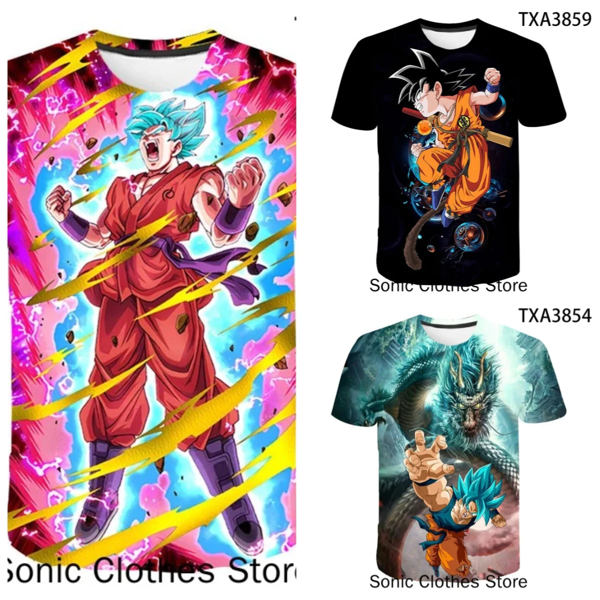 

Лето 2025 г., хит продаж, новая футболка из серии аниме Dragon Ball, 3D модная повседневная уличная дышащая футболка с короткими рукавами и круглым вырезом