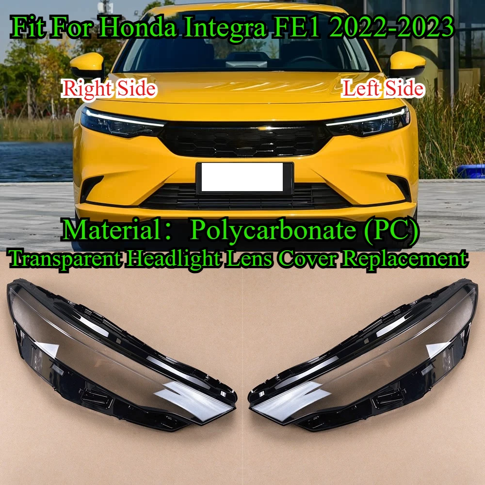 Front Headlight Lens Cover Fit For Honda Integra FE1 2022-2023 Transparent Headlamp Shell Replacement Auto Head Light Cover