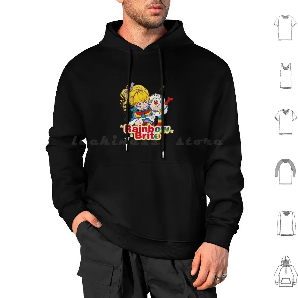 Art Rainbow Brite Regalo para fan Sudadera con capucha de algodón de manga larga Art Rainbow Brite para fan Rainbow Brite Hecho en los años 80