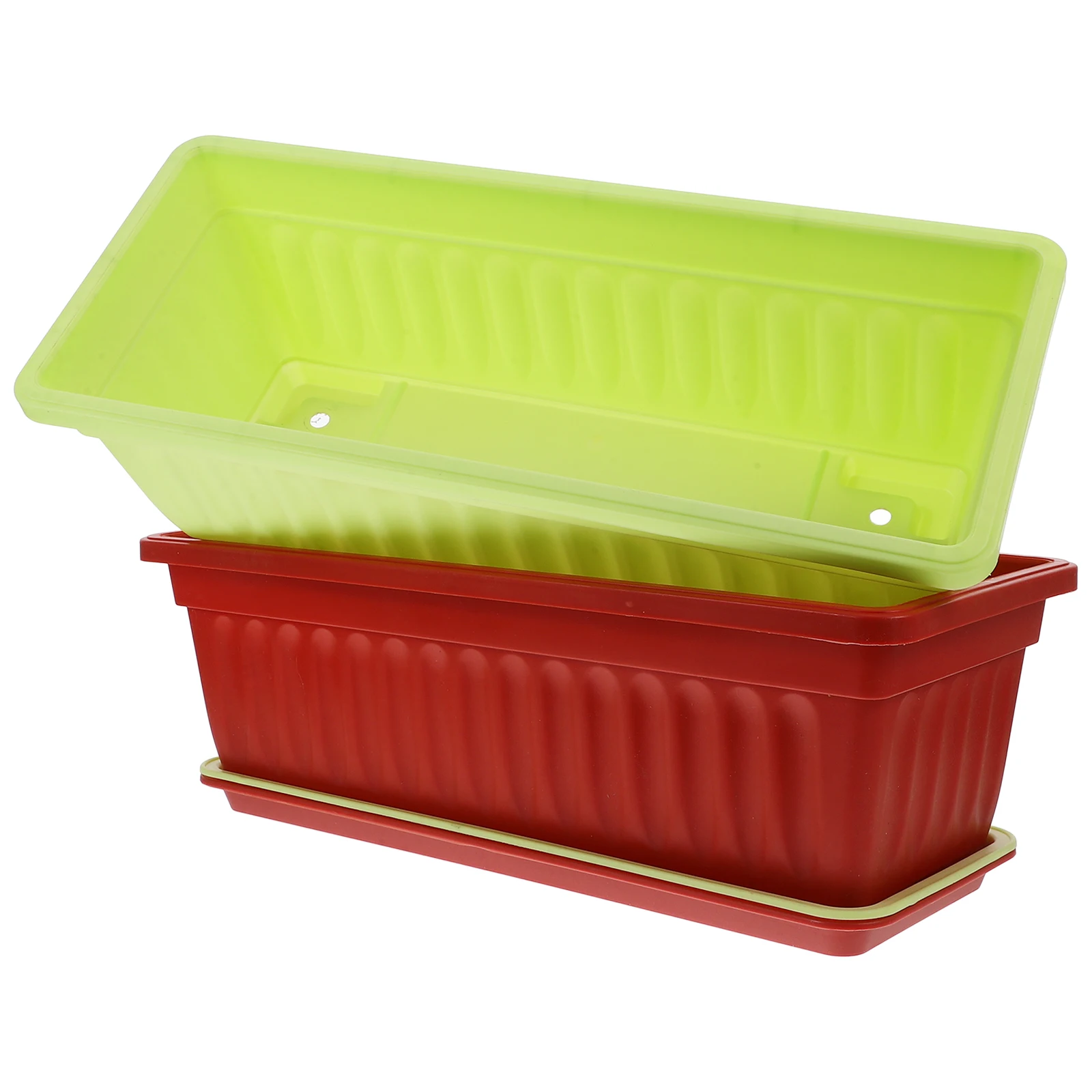 

2 pcs Large Rectangular Plastic Flower Pot Garden Thicken Bucket Pot for DIY Rose Tree Planting Anti-Skid Flowerpot