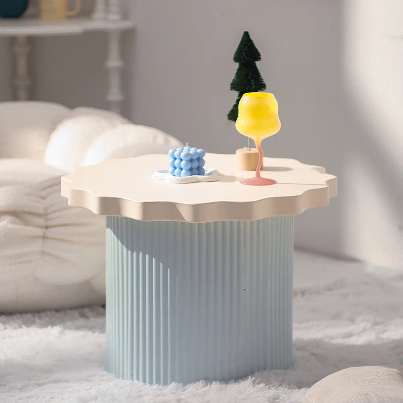Colorful Dopamine Style Small round Cloud Coffee Table Creative Corner Side Table for Living Room