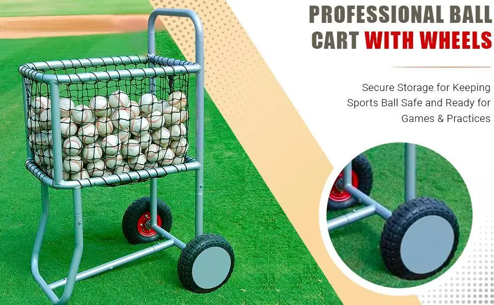 Loker Bola dengan Roda, Gerobak Bola Olahraga yang Dapat Digulung, Rak Penyimpanan Bola Baseball untuk Gym, Sekolah dan Klub, Hitam, H