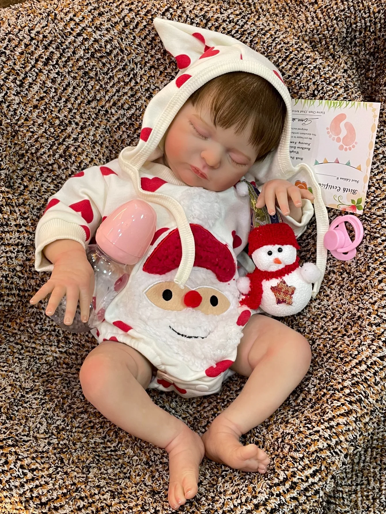 20 Inch Christmas Clothes Laura Reborn Baby Doll Handmade Lifelike Newborn Baby Doll Lifelike Bebe Newborn Doll