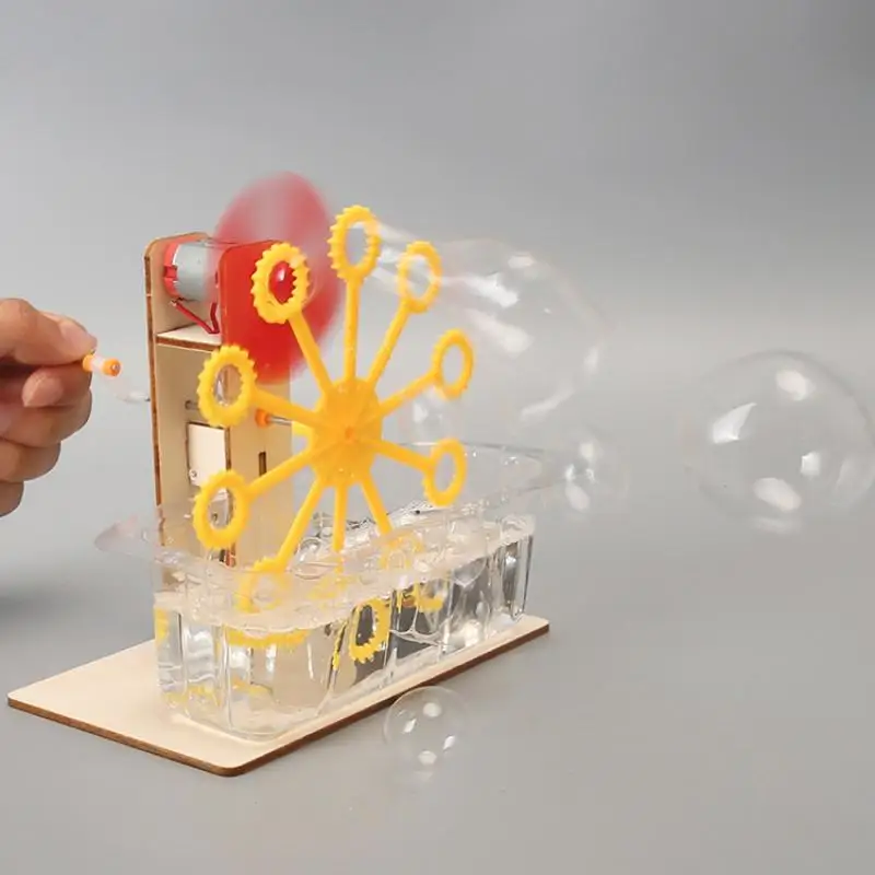 1 conjunto de modelos de montagem artesanais para crianças, brinquedo educacional para máquina de bolhas, presentes para crianças