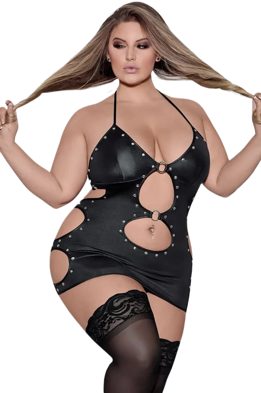 

Сексуальное платье из искусственной кожи, женское нижнее белье с полыми ремешками, лакированный корсет, мини-платье с открытой спиной и бретельками, наряды для диско-клуба, облегающее