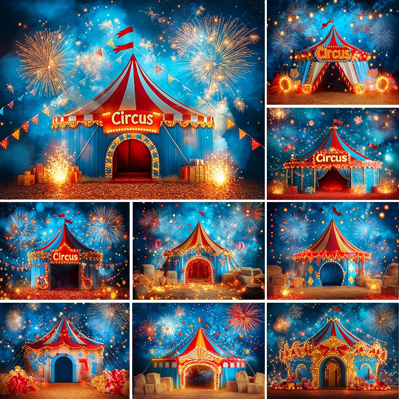 

LS Photography Background Circus Night Carnival Ferris Wheel Birthday Cake Smash Kids Portrait Decor Backdrop Photo Studio