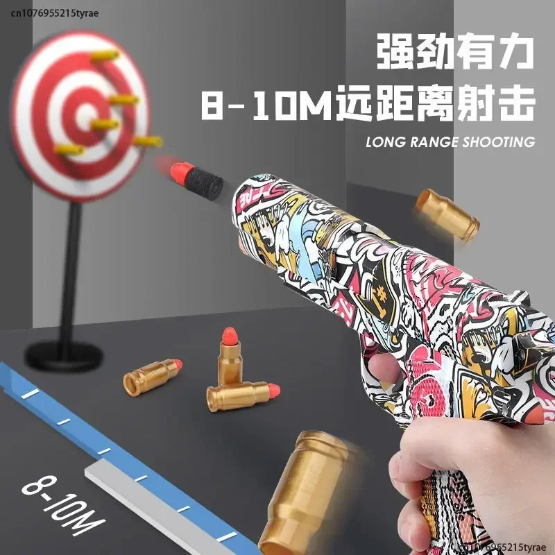 2024 M1911 Colt Graffitiของเล่นปืนShell EjectionปืนAirsoft Bulletลูกดอกสําหรับชายกีฬากลางแจ้งCSยิงปืน