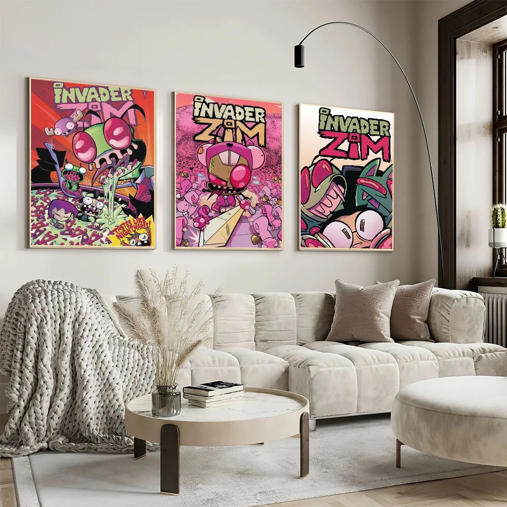 Invader Z-Zim Cartoon Poster Prints Wall Painting Bedroom Living Room Decoration Office Home