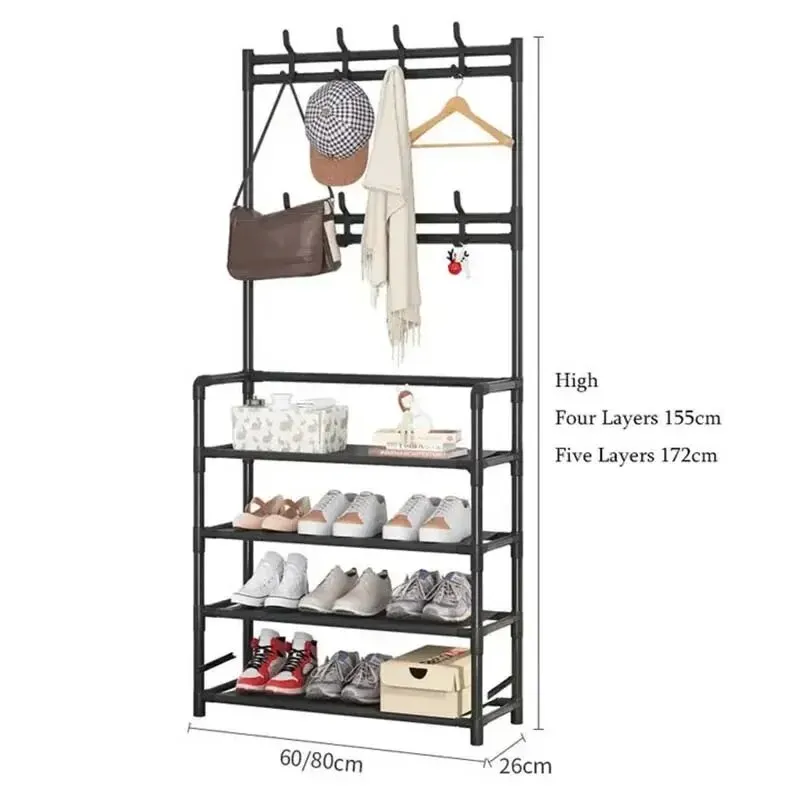 1Pc Shoe Rack Floor Shoe and Hat Rack Load-bearing Living Room Organizer Clothes Hat Coats Shoes Combination Storage Shelf image 6