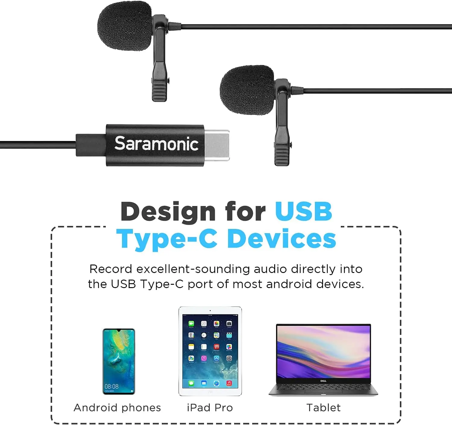 Конденсаторный петличный микрофон Saramonic LavMicro U3C, USB Type-C, для Android-смартфонов