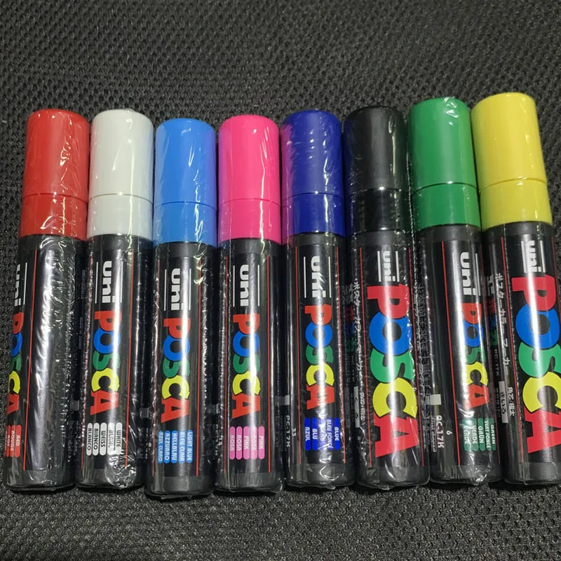 1 قطعة Uni POSCA Plumones PC-17k قلم تحديد الطلاء كبير سميك رئيس البوب المشارك الإعلان المياه القائمة القلم الكتابة على الجدران اللوحة 15 مللي متر