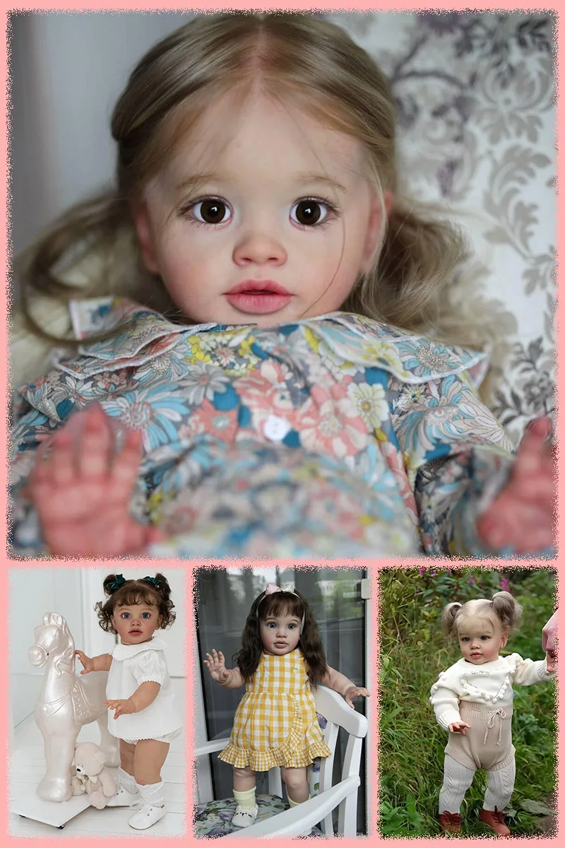

Multiple Styles Choose Pippa Toddler Girl 25Inch Handmade Lifelike Reborn Doll Multiple Layers Painting 3D Skin Visible Veins