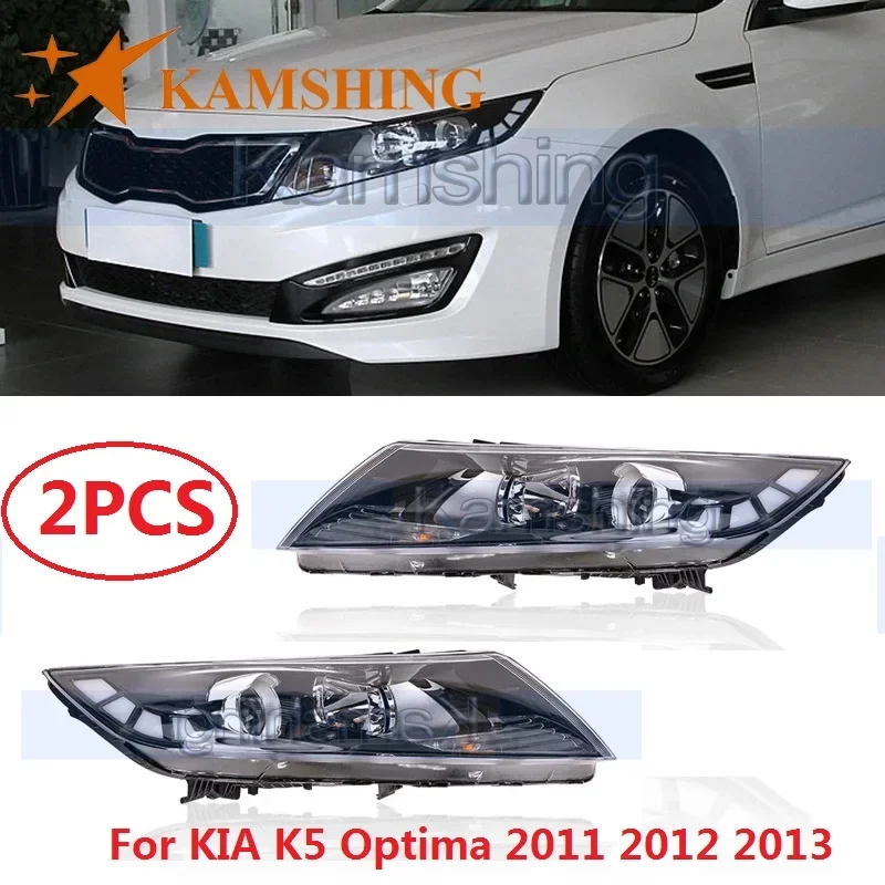 

CAPQX 1Pair Front Bumper Headlight Headlamp For KIA K5 Optima 2011 2012 2013 Head Light Head Lamp