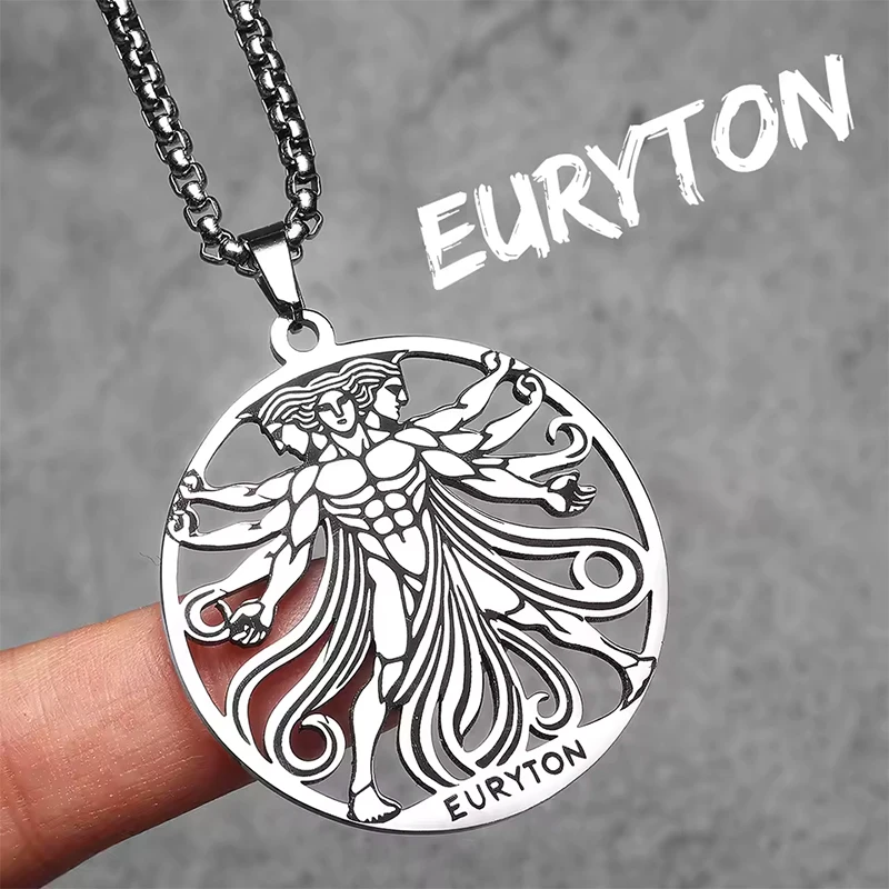 جولة الجوف قسطنطينوس المتقشف الشيطان قلادة قلادة للرجال الفولاذ المقاوم للصدأ الشكل ميدالية تميمة المجوهرات #3