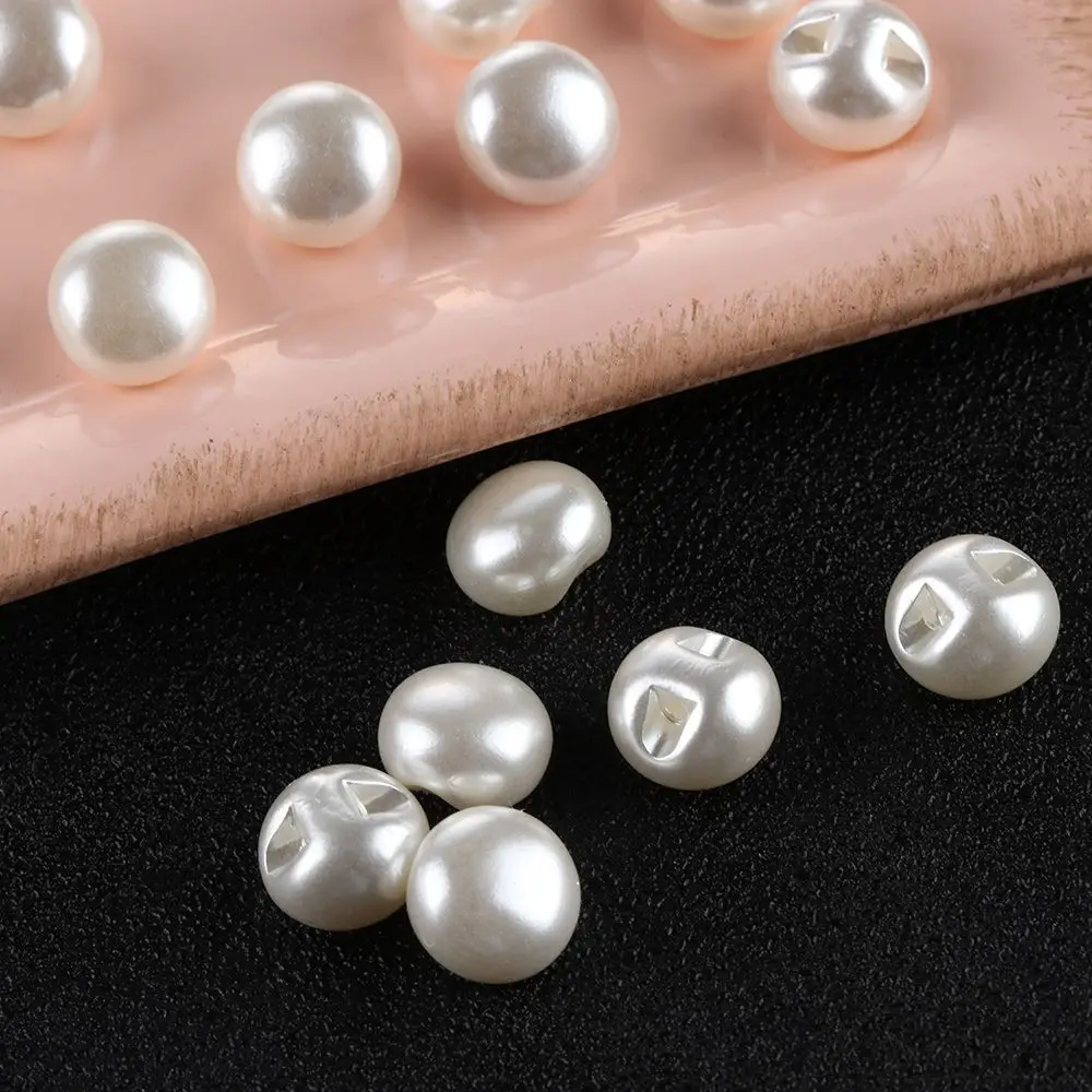 50PCS Round Crafts DIY Mushroom Scrapbooking Pearl Buttons Sewing Clothing Dress Accessories