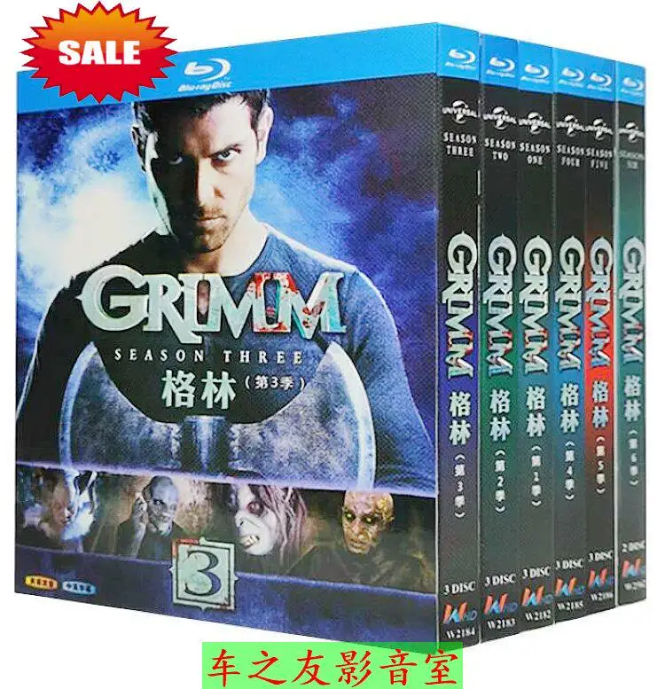 

BD Blu-ray High-Definition: Американский телесериал «Гимм» (Grimm), сезоны 1–6, 17-дисковый набор, DVD-бокс-сет с китайскими и английскими субтитрами