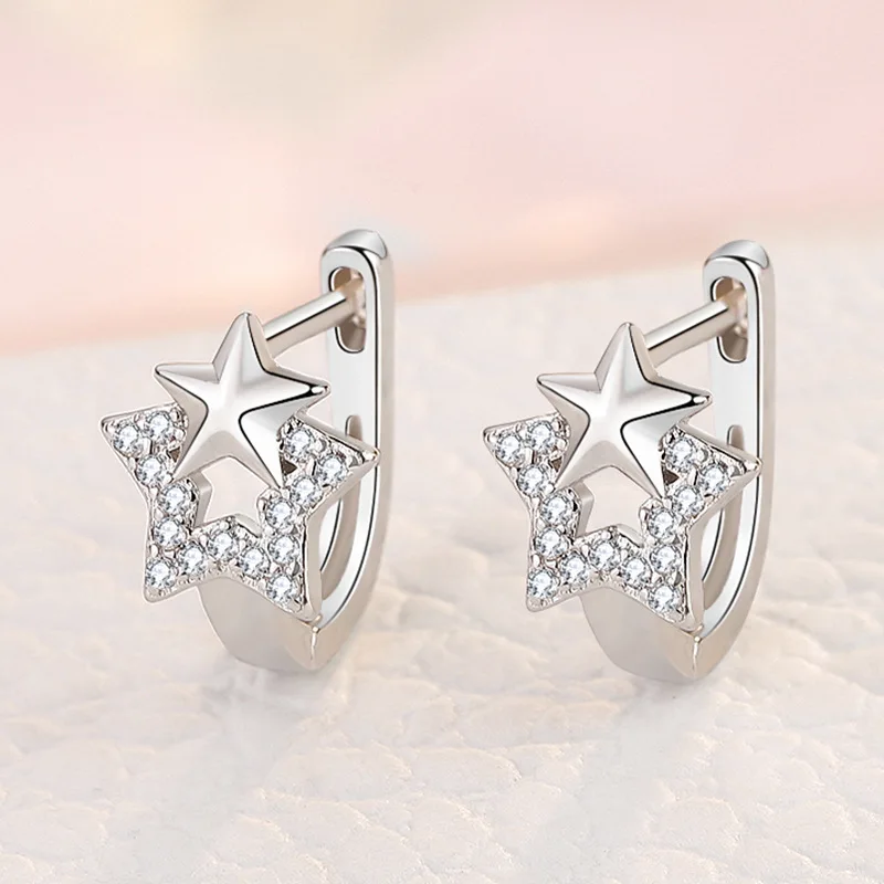 

Серьги из серебра 925 пробы, Винтажные серьги ручной работы со звездой из циркония, аксессуары для ювелирных изделий, подарок
