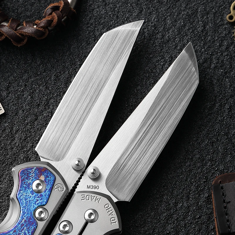 Austria M390 Powdered Steel Folding Knife Titanium Handle 60 HRC Ceramic Bearing EDC Tools Camping Hunting Outdoor Folding Knife