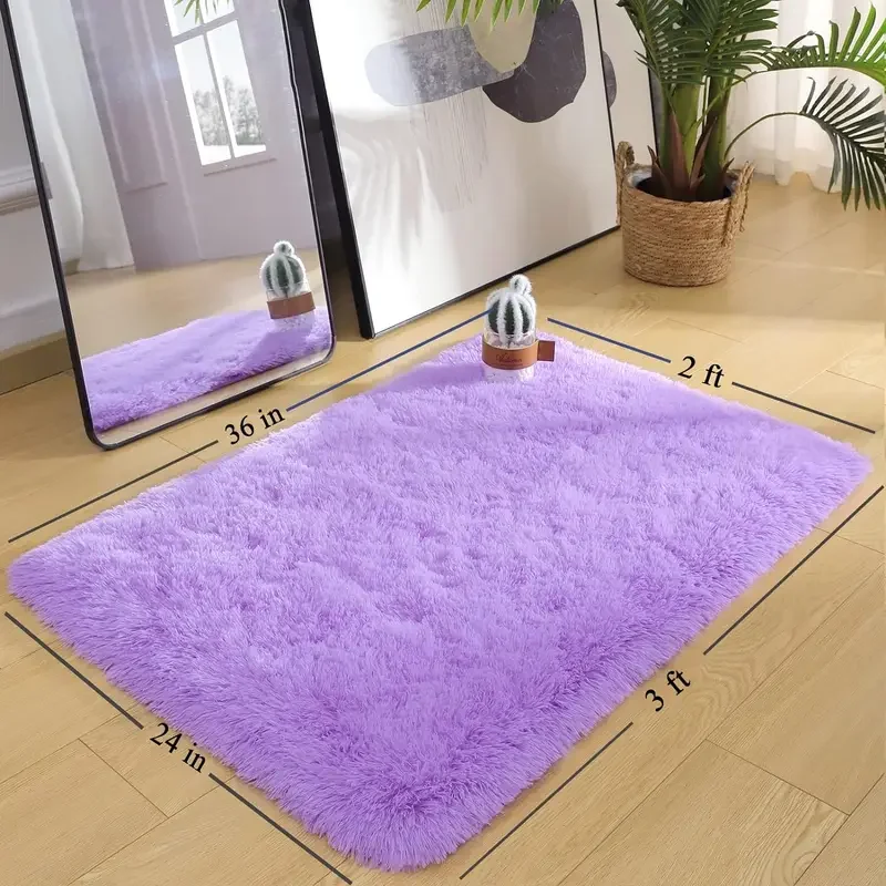 VIKAMA Children\'S Room Mat Home Decor Living Room Mat Tie-Dye Gradient Silk Wool Carpet Entry By Mat Plush Soft Fluffy