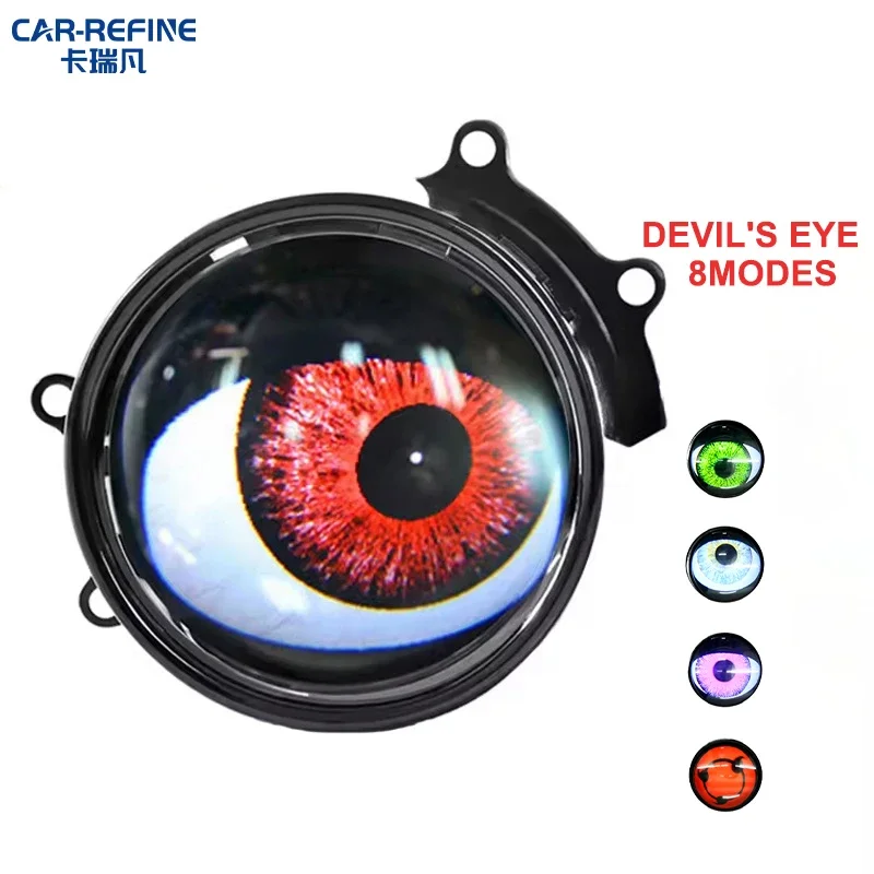 

CAR-REFINE 8 режимов Универсальный Blink Demon Eyes Devil Светодиодные фары Линзы 5 В 12 В 3,0 дюйма Bi Led Проектор Автомобильные светильники Аксессуары