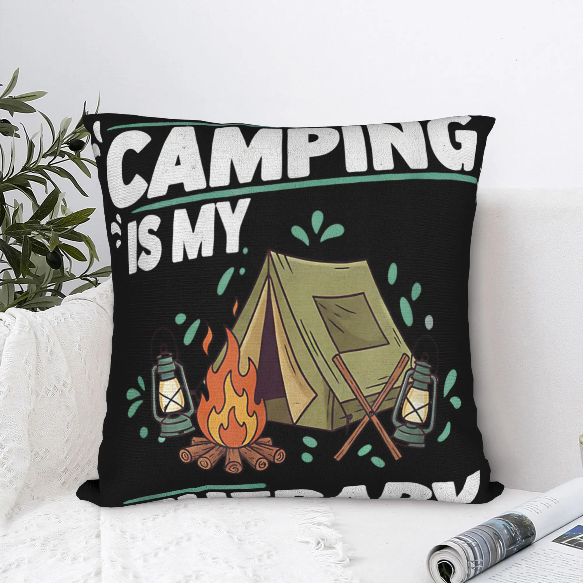 Camping is My Therapy Pillowcases  Fashion Pillow Case For Living Room Bed Chair Square Pillow Cover