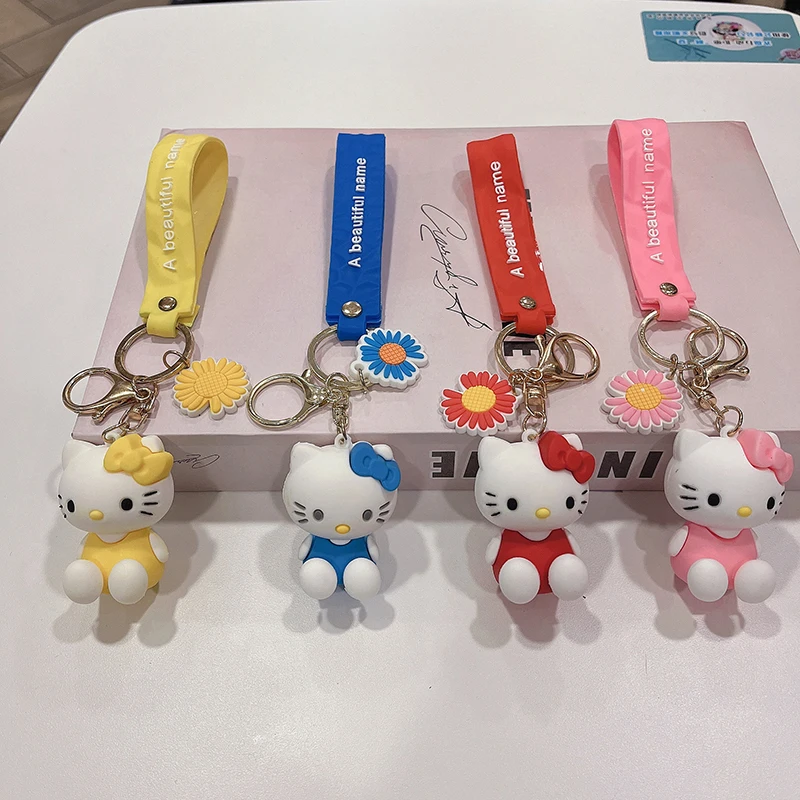 

Cute Sanrio 4 Color Hello Kitty Key Chain Women Kuromi Keychain Girl Birthday Gift Cinnamoroll Schoolbag Pendant Kid Car Keyring