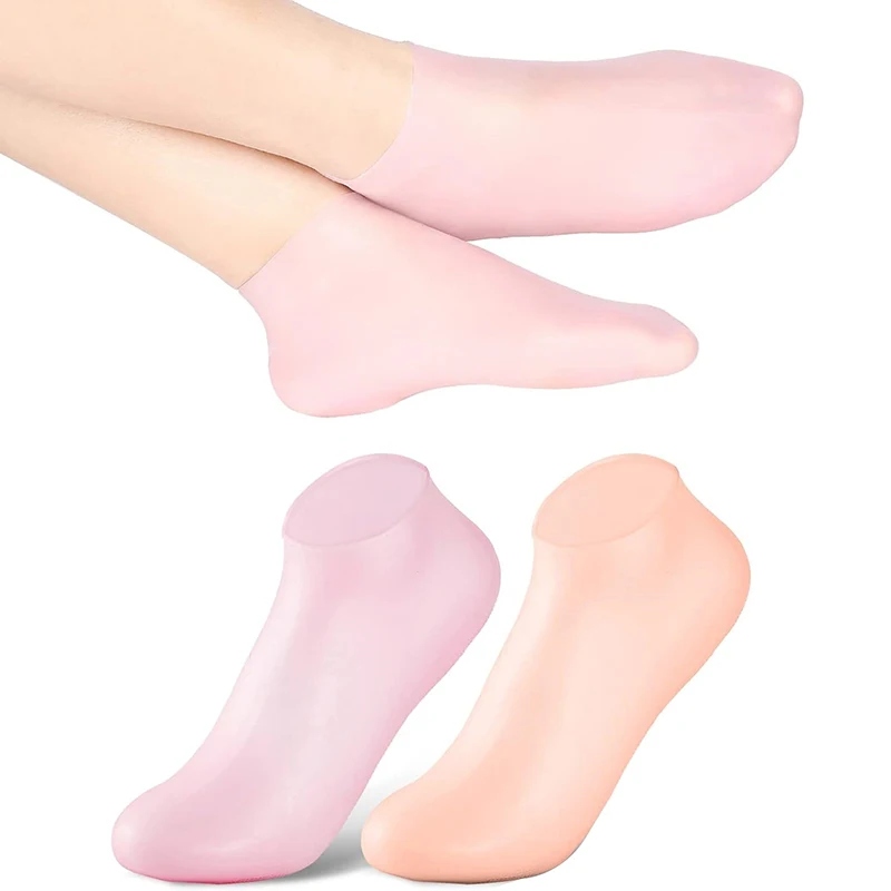 Silicone Moisturizing Foot Socks Foot Spa Massage Exfoliating Gel Socks Breathable Remove Dead Skin Anti Cracking Foot Care Tool