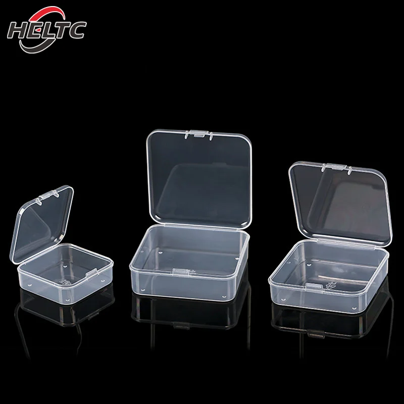 New Transparent Plastic Storage Box Photocards Small Card Storage Box Desk Organizer Box Classification Box Stationery