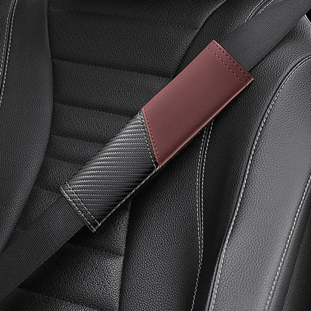 Carbon Fiber Seat Belt Shoulder Cover Quick Installation Comfortable Safety Seat Strap Protector Skin-Friendly Wear-proof