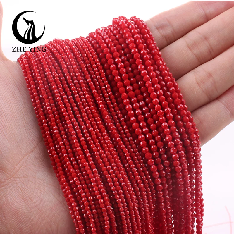 Zhe Ying 3mm Crystal Glass Beads for Needlework Small Faceted Beads for Needle Work DIY Beads Jewelry Supply 5 Strands/lot