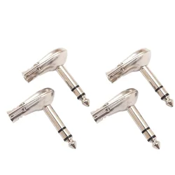 4Pcs 6.35mm 1/4 Inch Stereo TRS Right Angle Guitar Plug Flat Male Connector Brand New And High Quality