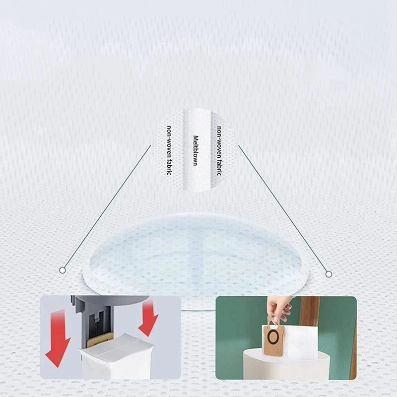 Xiaomi Mijia,b101cn,dream s10 pro,l10s ultra,x10,b101glロボット掃除機用の交換用ダストバッグキット,12個